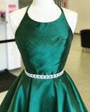 Spaghetti Straps Dark Green Short Prom Dress Homecoming Dress MHL087