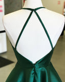 Spaghetti Straps Dark Green Short Prom Dress Homecoming Dress MHL087