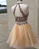 Two Pieces Scoop Short Prom Dress Homecoming Dress MHL088