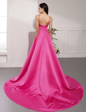 A-line Spaghetti Straps Fuchsia Long Prom Dresses Evening Gowns SED377|Selinadress
