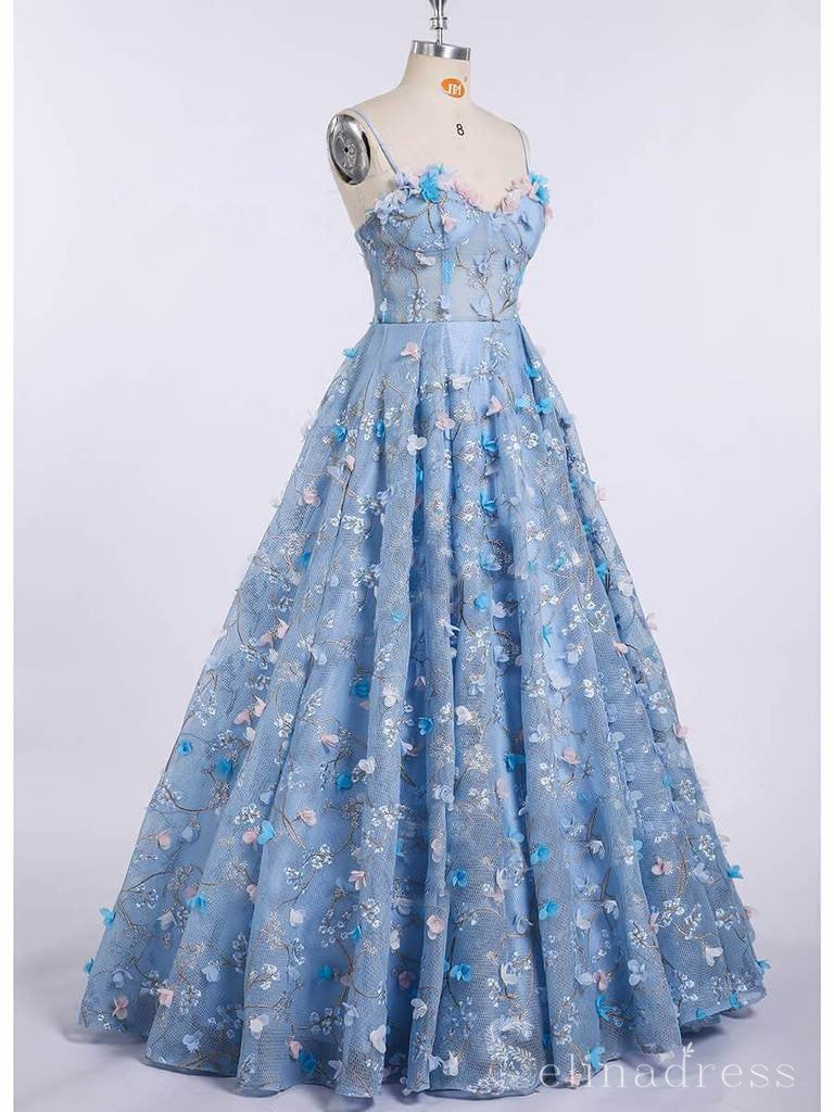 A-line 3D Floral Lace Beautiful Prom Dress Long Formal Evening Dresses #SED173 A-line 3D Floral Lace Beautiful Prom Dress Long Formal Evening Dresses #SED173