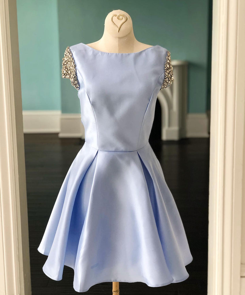 sachin and babi light blue dress Early Spring 2023 New Short-Sleeved Gradient Elegant Daily Cocktail Dress- Jambalaya S / White and Green Gradient