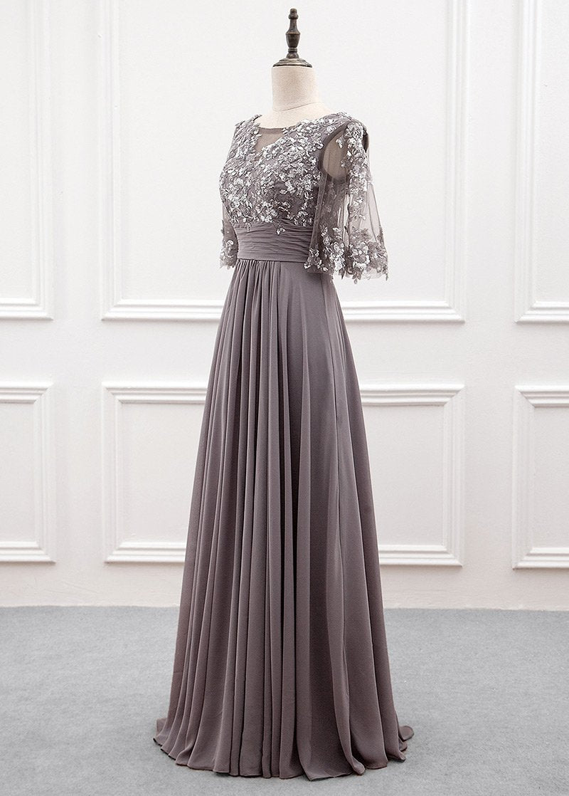 A-line Chiffon Half Sleeves Cheap Mother of the Bride Dresses With Sequins MTH002 A-line Chiffon Half Sleeves Cheap Mother of the Bride Dresses With Sequins MTH002