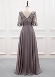 A-line Chiffon Half Sleeves Cheap Mother of the Bride Dresses With Sequins MTH002|Selinadress