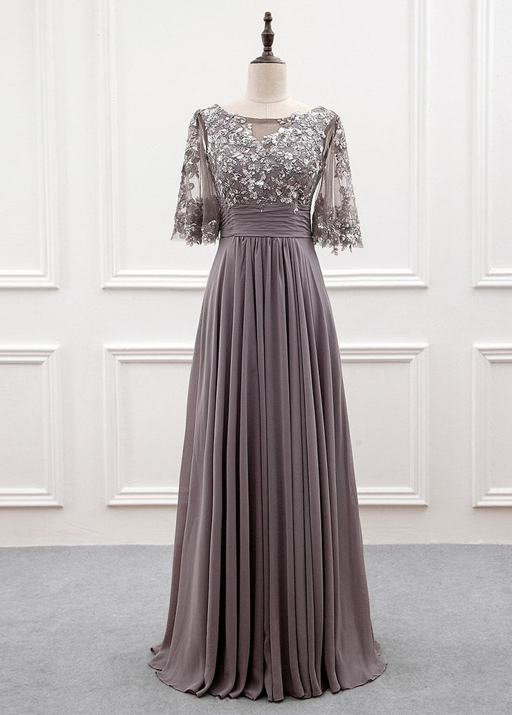 A-line Chiffon Half Sleeves Cheap Mother of the Bride Dresses With Seq SELINADRESS A-line Chiffon Half Sleeves Cheap Mother of the Bride Dresses With Seq SELINADRESS