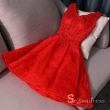 A-line Little Black V neck Homecoming Dress Short Prom Dress Cocktail Dresses MHL052|Selinadress