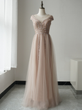 A-line Luxury Crystal Elegant Long Prom Dress Detachable Ribbon Long Evening Gowns ASB013|Selinadress