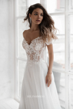 A Line Off The Shoulder Appliqued Bride Dresses Elegant Lace Wedding Bridal Gowns GRDK003|Selinadress