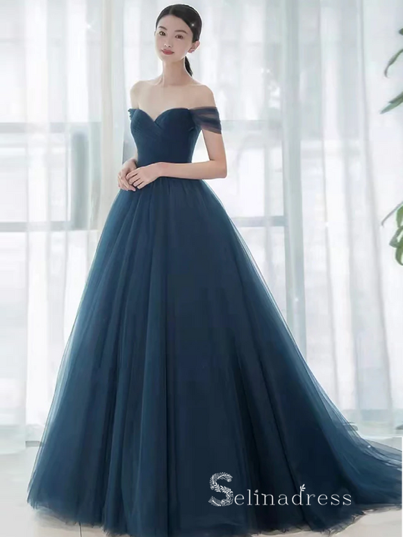A-line Off-the-shoulder Ball Gown Prom Dress Cheap Long Evening Gowns POL002|Selinadress
