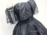A-line Off-the-shoulder Cute Lace Homecoming Dress BLack Short Prom Dresses EDS040|Selinadress