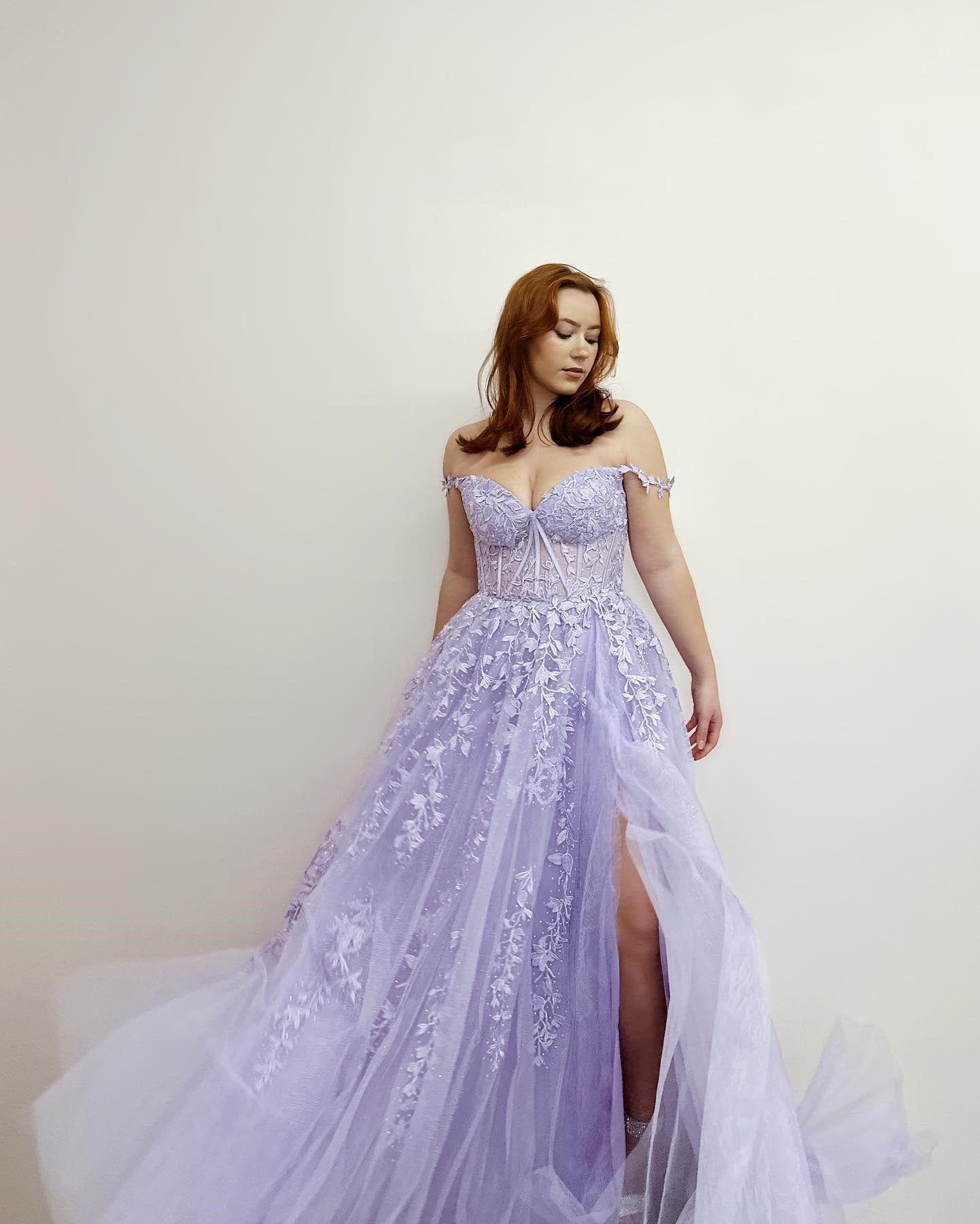 A-line Off-the-shoulder Lilac Prom Dress Long Evening Gowns #POL134 SELINADRESS A-line Off-the-shoulder Lilac Prom Dress Long Evening Gowns #POL134 SELINADRESS