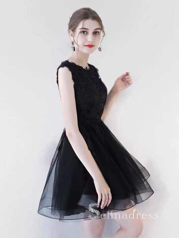 A-line Off-the-shoulder Little Black Lace Short Prom Dress Homecoming SELINADRESS A-line Off-the-shoulder Little Black Lace Short Prom Dress Homecoming SELINADRESS