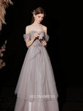 A-line Off-the-shoulder Long Prom Dress Cheap Bridal Dresses Beaded Evening Dress OSTY008|Selinadress