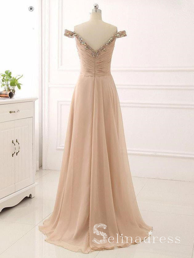 A-line Off-the-shoulder Long Prom Dress Vintage Beaded Formal Dress Ruffles Evening Dress SED032 SELINADRESS A-line Off-the-shoulder Long Prom Dress Vintage Beaded Formal Dress Ruffles Evening Dress SED032 SELINADRESS