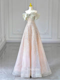 A-line Off-the-shoulder Pink Prom Dress Long Princess Dress Sparkly Sequins Long Evening Dress OSTY018|Selinadress