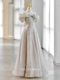 A-line Off-the-shoulder Pink Prom Dress Long Princess Dress Sparkly Sequins Long Evening Dress OSTY018|Selinadress