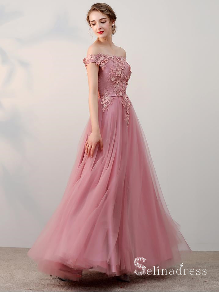 pink vintage prom dress A Line Ombre Pink Vintage Prom Party Gown Evening Dresses cg25350