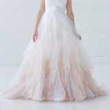 A-line Ombre Wedding Dress Tulle Wedding Dress Strapless Bridal Gown Wedding Dress Bridal Gown GRSD005|Selinadress