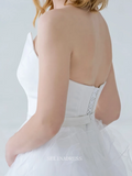 A-line Ombre Wedding Dress Tulle Wedding Dress Strapless Bridal Gown Wedding Dress Bridal Gown GRSD005|Selinadress