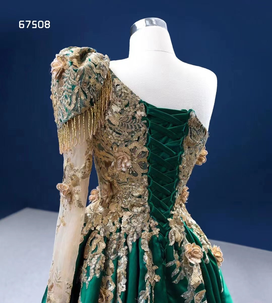 A-line One Shoulder Green Long Prom Dress Applique Evening Gowns RSM67 SELINADRESS A-line One Shoulder Green Long Prom Dress Applique Evening Gowns RSM67 SELINADRESS