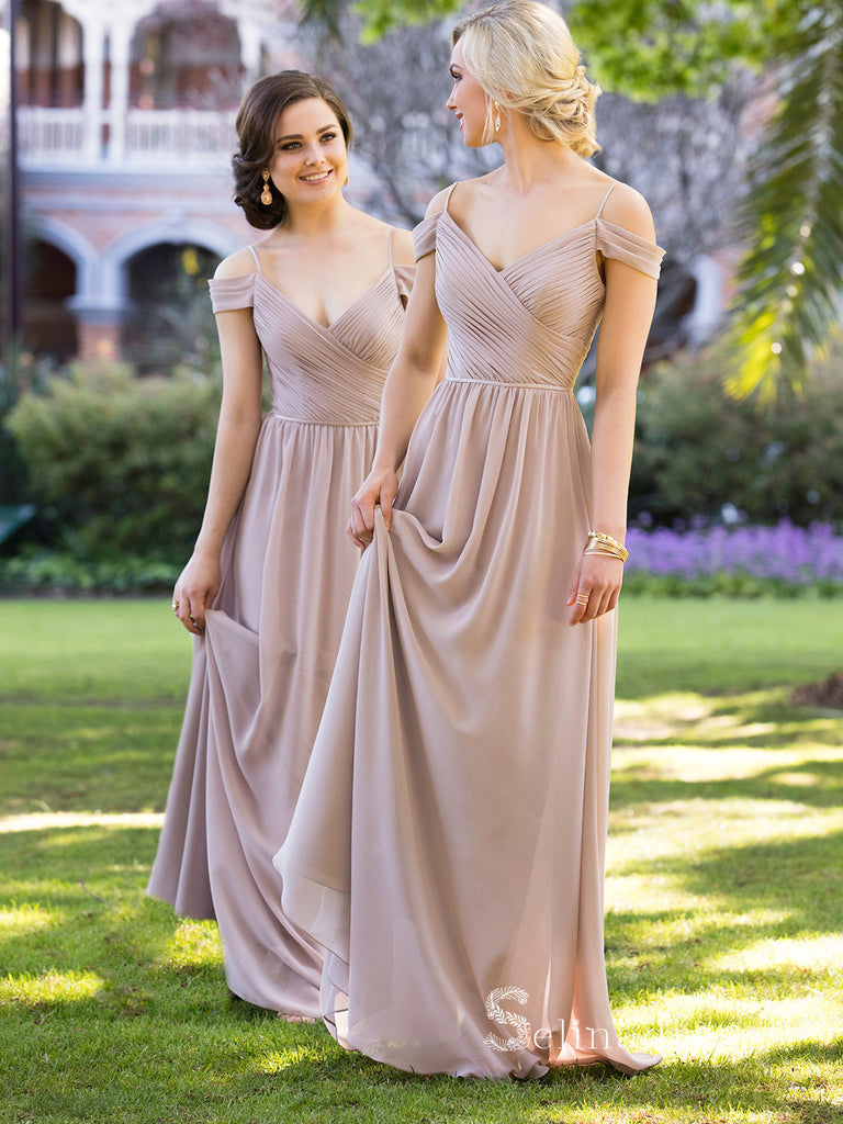 A-line Paghetti Straps Chiffon Bridesmaid Dress Cheap Bridesmaid Dress SELINADRESS A-line Paghetti Straps Chiffon Bridesmaid Dress Cheap Bridesmaid Dress SELINADRESS