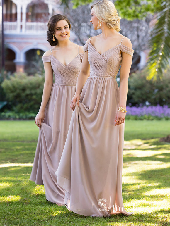 A-line Paghetti Straps Chiffon Bridesmaid Dress Cheap Bridesmaid Dresses BRD014|Selinadress