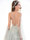 A-line Prom Dresses Long Cheap Modest V neck Prom Dress Evening Dresses SED094|Selinadress