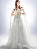 A-line Prom Dresses Long Cheap Modest V neck Prom Dress Evening Dresses SED094