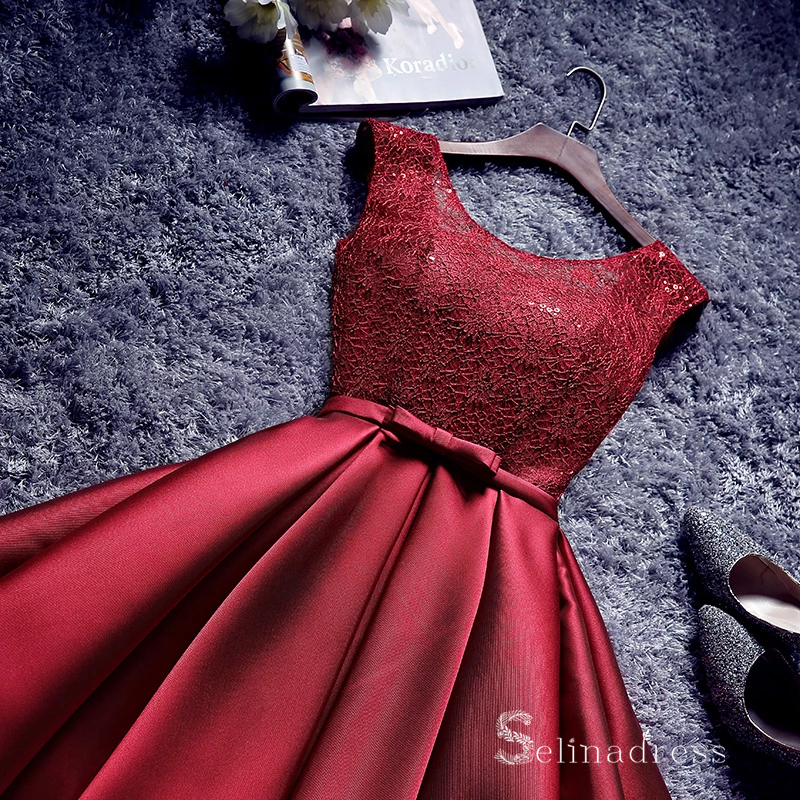 A line Scoop Burgundy Homecoming Dresses Cheap Short Prom Dress #MHL060 A line Scoop Burgundy Homecoming Dresses Cheap Short Prom Dress #MHL060