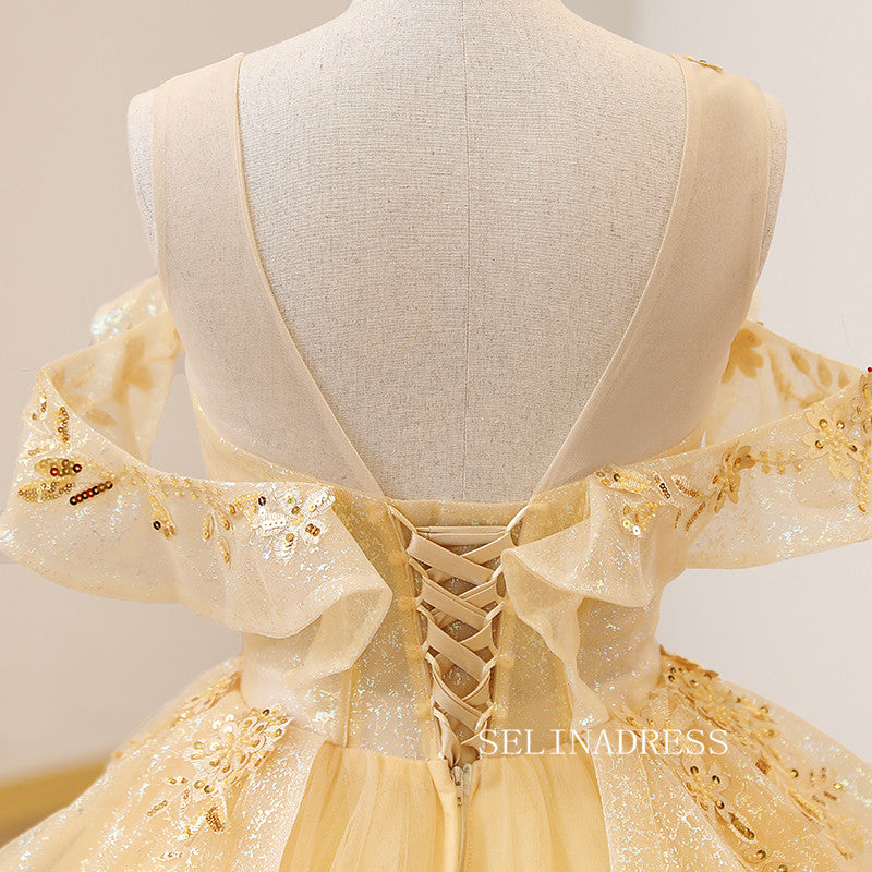 Charming Yellow Ball Gown,Sweet 16 Dress,Lace Princess Dress Y2322 –  Simplepromdress