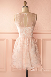 A-line Scoop Cute Short Prom Dress Pink Prom Dresses Homecoming Dress MHL049|Selinadress