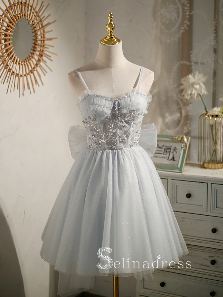 A-line Spaghetti Straps Beaded Short Homecoming Dress Cute Summer Outf SELINADRESS A-line Spaghetti Straps Beaded Short Homecoming Dress Cute Summer Outf SELINADRESS