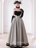 A-line Spaghetti Straps Black Long Prom Dress Long Evening Dresses Bridal Dress Party Dress OCN013|Selinadress