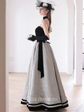 A-line Spaghetti Straps Black Long Prom Dress Long Evening Dresses Bridal Dress Party Dress OCN013|Selinadress