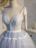 A-line Spaghetti Straps Blue Homecoming Dress Short Prom Dresses EDS006|Selinadress