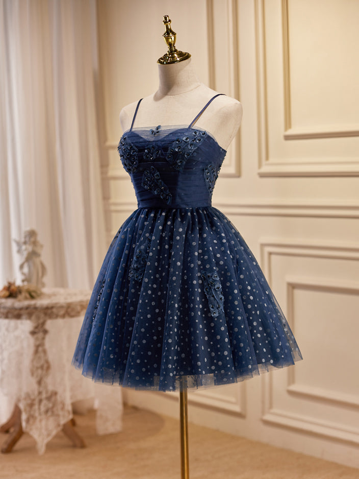 A-line Spaghetti Straps Dark Navy Short Prom Dress Cute Homecoming Dre SELINADRESS A-line Spaghetti Straps Dark Navy Short Prom Dress Cute Homecoming Dre SELINADRESS