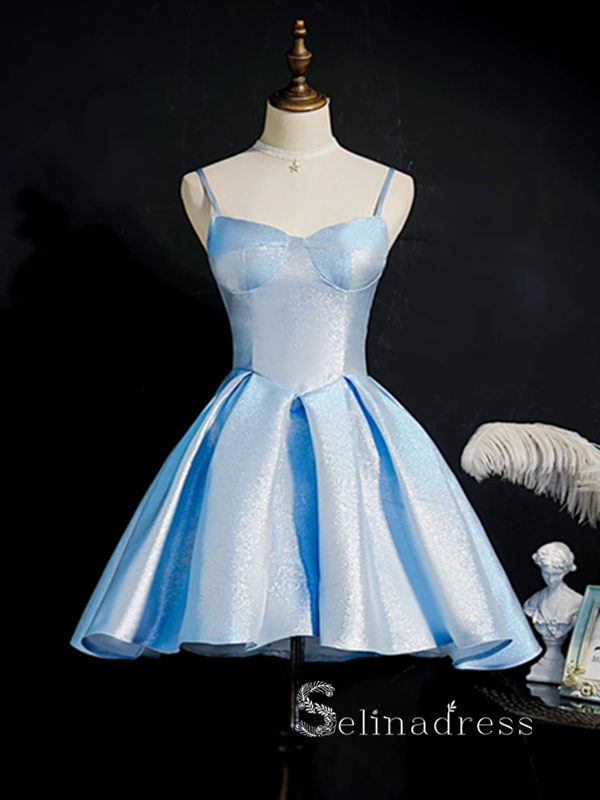 A-line Spaghetti Straps Light Sky Blue Short Prom Dress Homecoming Dre SELINADRESS A-line Spaghetti Straps Light Sky Blue Short Prom Dress Homecoming Dre SELINADRESS