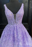A-line Spaghetti Straps Lilac Prom Dresses Long Evening Gowns CBD543|Selinadress