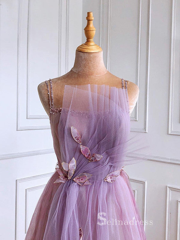 A-line Spaghetti Straps Long Prom Dress Unique Sparkly Evening Dresses SELINADRESS A-line Spaghetti Straps Long Prom Dress Unique Sparkly Evening Dresses SELINADRESS