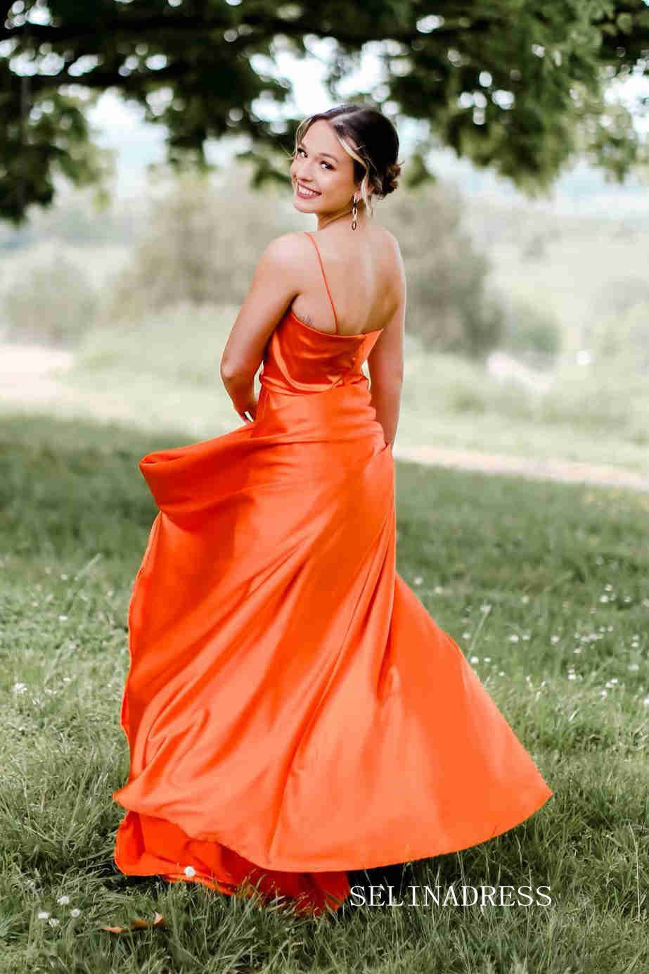 A-line Spaghetti Straps Long Prom Dresses Cheap Long Evening Dress For SELINADRESS A-line Spaghetti Straps Long Prom Dresses Cheap Long Evening Dress For SELINADRESS
