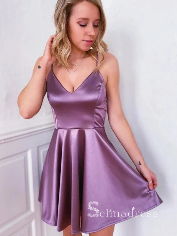 A-line Spaghetti Straps Simple Cheap Short Prom Dress Homecoming Dresses #MHL119|Selinadress