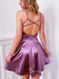 A-line Spaghetti Straps Simple Cheap Short Prom Dress Homecoming Dresses #MHL119|Selinadress