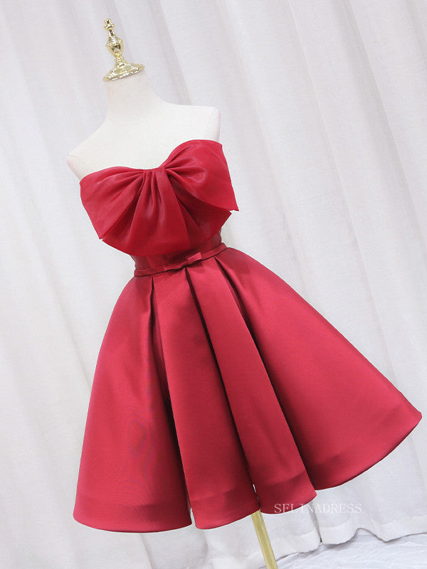 A-line Strapless Cute Homecoming Dress Red Short Prom Dresses EDS028 SELINADRESS A-line Strapless Cute Homecoming Dress Red Short Prom Dresses EDS028 SELINADRESS