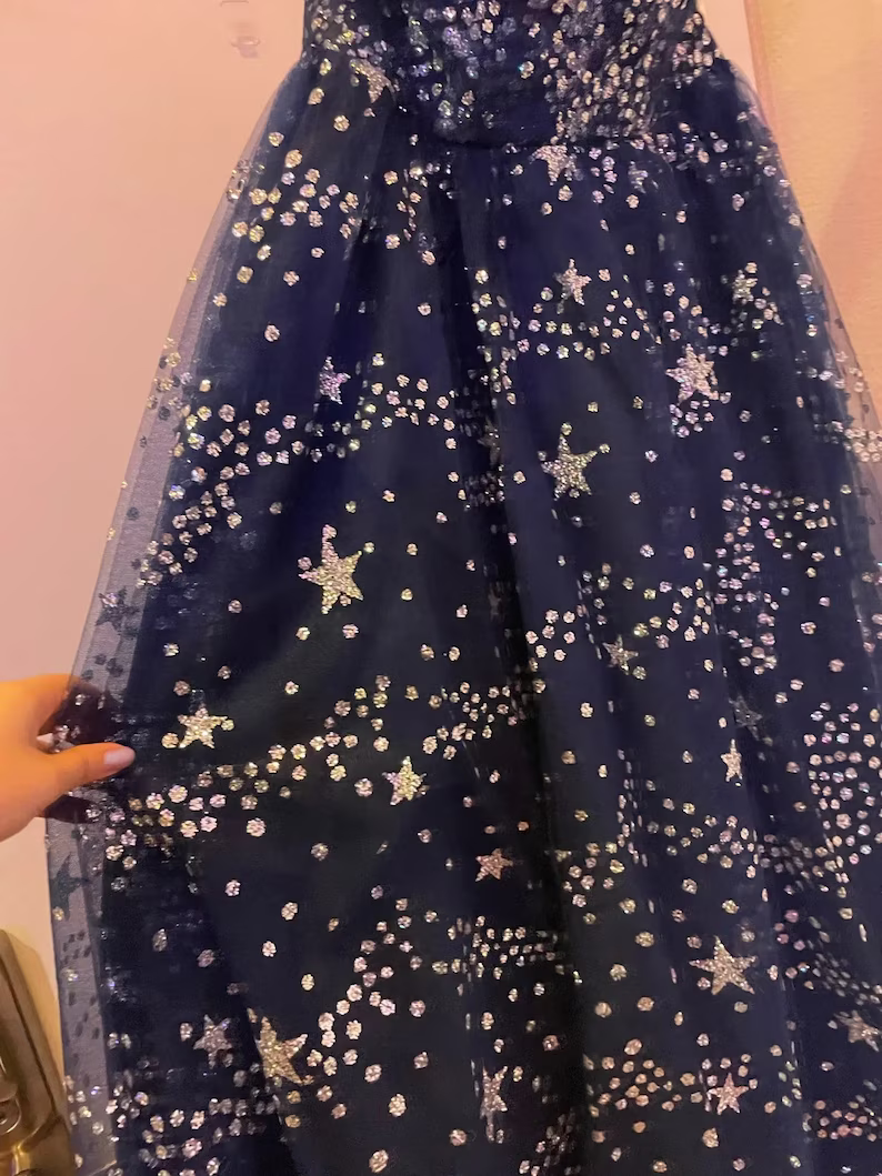 A-line Strapless Unique Dark Navy Prom Dress Gorgeous Evening Gowns #Q SELINADRESS A-line Strapless Unique Dark Navy Prom Dress Gorgeous Evening Gowns #Q SELINADRESS