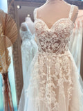 A-line Straps Romantic Lace Country Wedding Dresses LOP610|Selinadress