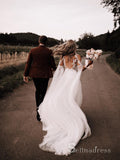 A-line Straps Sweep Train Applique Wedding Dresses Bridal Gowns CBD151|Selinadress