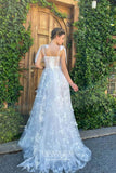 A-line Straps White Long Prom Dress Beautiful Butterfly Formal Dresses Evening Dress KPY066|Selinadress