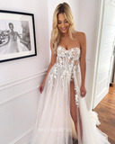 A-line Sweetheart Beach Wedding Dresses Rustic Princess Wedding Dress KPY064|Selinadress