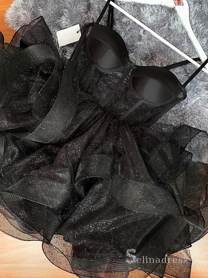 A-line Sweetheart Cute Homecoming Dresses Black Short Prom Dress Mini SELINADRESS A-line Sweetheart Cute Homecoming Dresses Black Short Prom Dress Mini SELINADRESS
