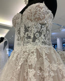 A-line Sweetheart Embroidery Lace Wedding Dress Romantic Bridal Dresses RYU026|Selinadress